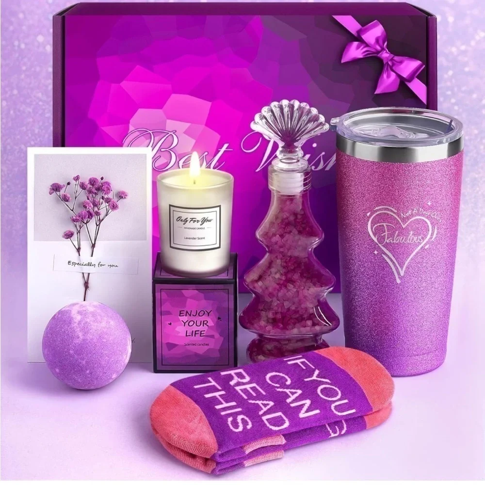 Relaxations Spa purple gift set, 6 pieces, NEW sealed in box